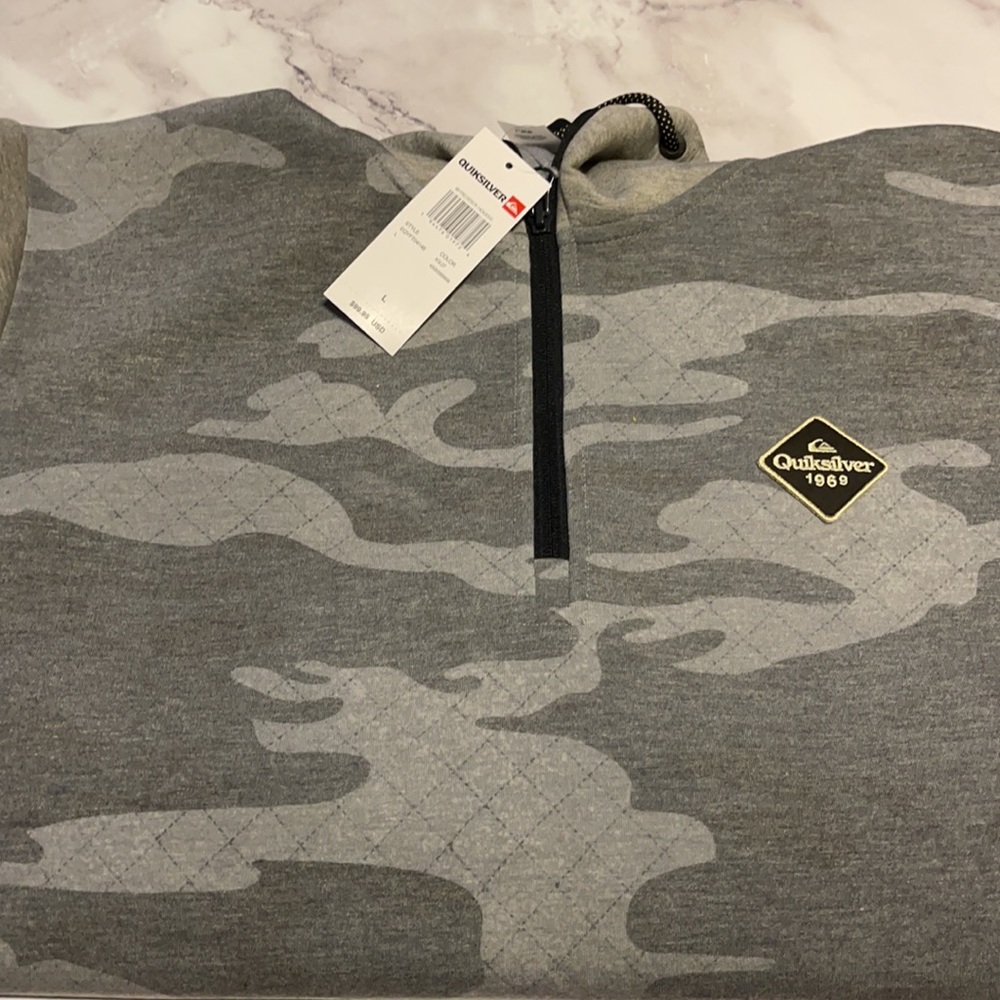 🔥 QUIKSILVER SHREDDER SNOW TECH PULLOVER HOOD TRUE BLACK GPS POINT NWT - Picture 7 of 7